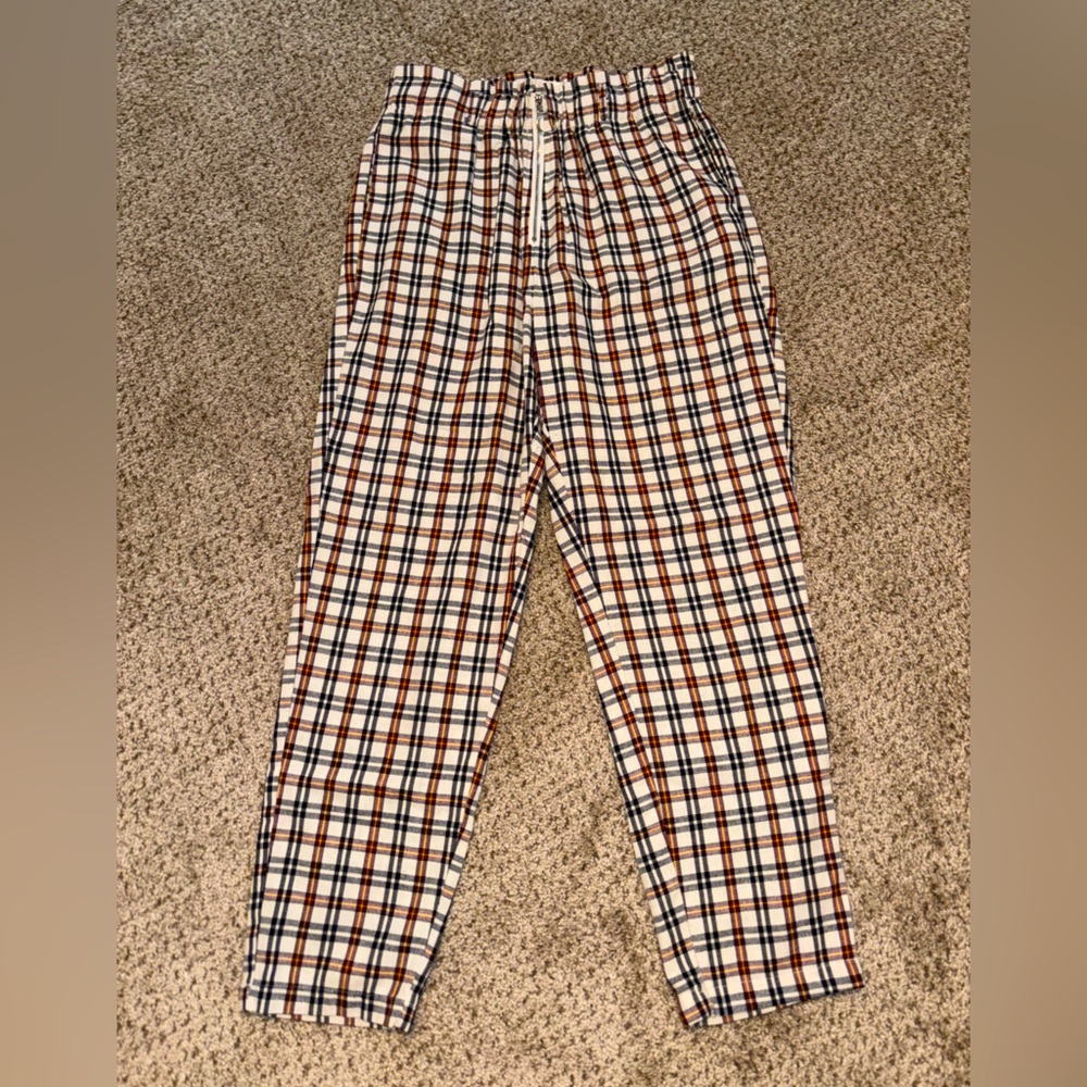 Stylish Plaid Womans Pants - Black, Red, White, Yellow